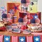 30 Pcs 4th of July Patriotic Themed Paper Fans, American Flag Star and Stripe Folding Fans, Independence Day Red White Blue Handheld Fans for Summer Memorial Day Party Decor Supplies